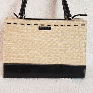 kate spade straw/leather handbag